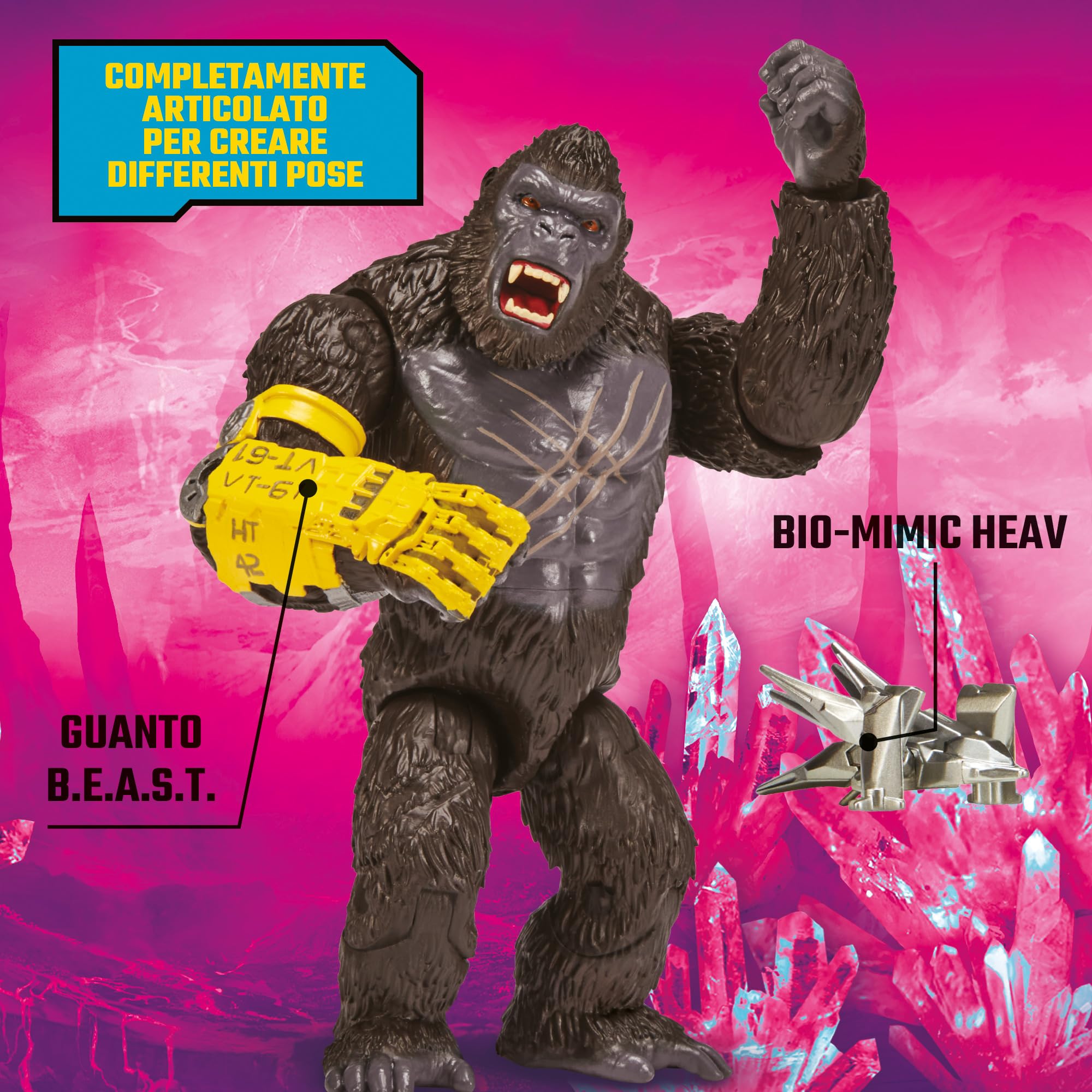 Giochi Preziosi Godzilla Per Kong Il Nuovo Impero - Kong Action Figure Da Collezione Da 15 Cm Articolato, Altamente Dettagliato E Accessoriato, Per Bambini A Partire Dai 4 Anni, Come Nel Film