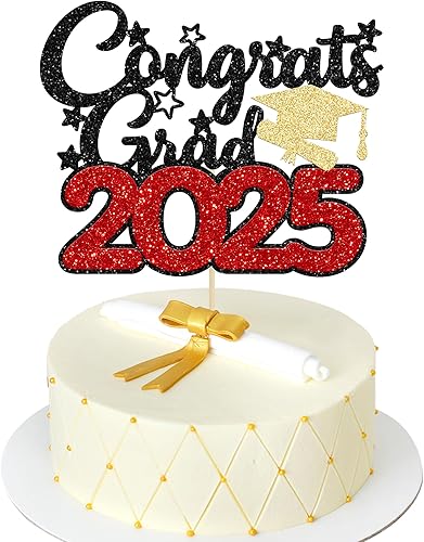 Miniatura 7 de 1 decoración de pastel de graduación con purpurina azul 2023 para niña 2023, secundaria, universidad, suministros de decoración para fiesta de