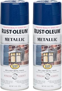 Rust-Oleum Stops Rust Metallic Spray Paint, Cobalt Blue | Rust Resistant, Indoor and Outdoor Durability, Beautiful Finish on Metal, Wood and More, Sprays from Any Angle, 2 Pack