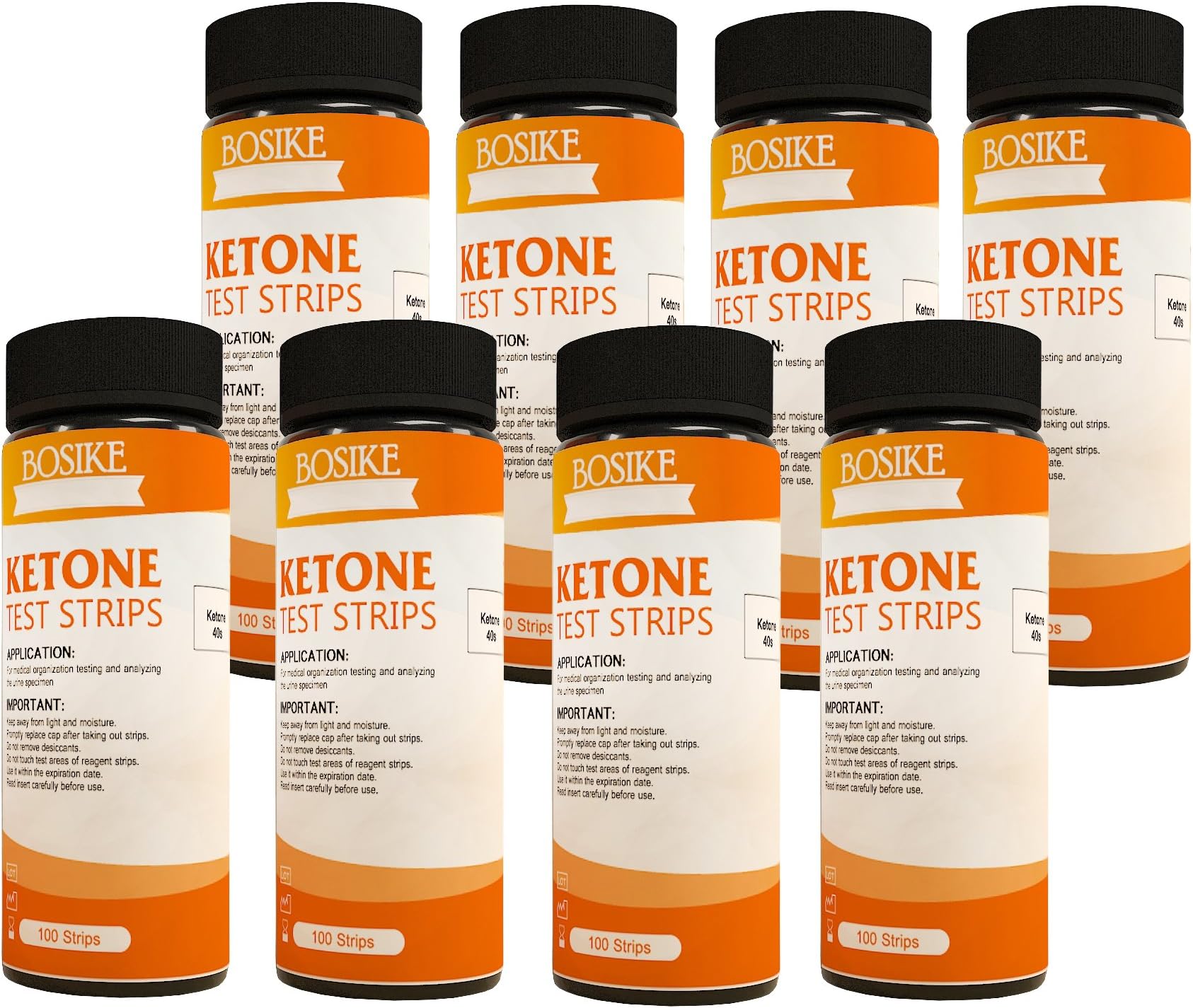 BOSIKE Ketone Test Strips 8 Bottles 800ct Monitor Keto Ketosis Precise Urine Test Strips for Ketogentic Diet Weightloss and Diabetics