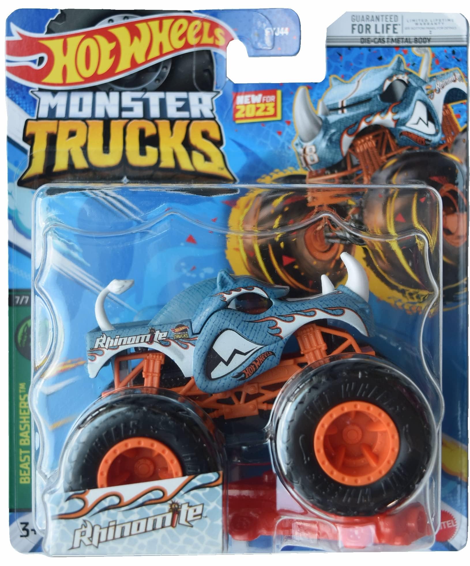 Hot WheelsMonster Trucks Rhinomite, Beast Bashers 7/7 Connect and Crash Car