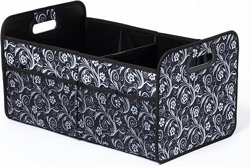 Miniatura 2 de Paws - Organizador plegable para maletero de automóvil con asas, base antideslizante, bolsa de viaje para SUV y camión (patas florecientes)