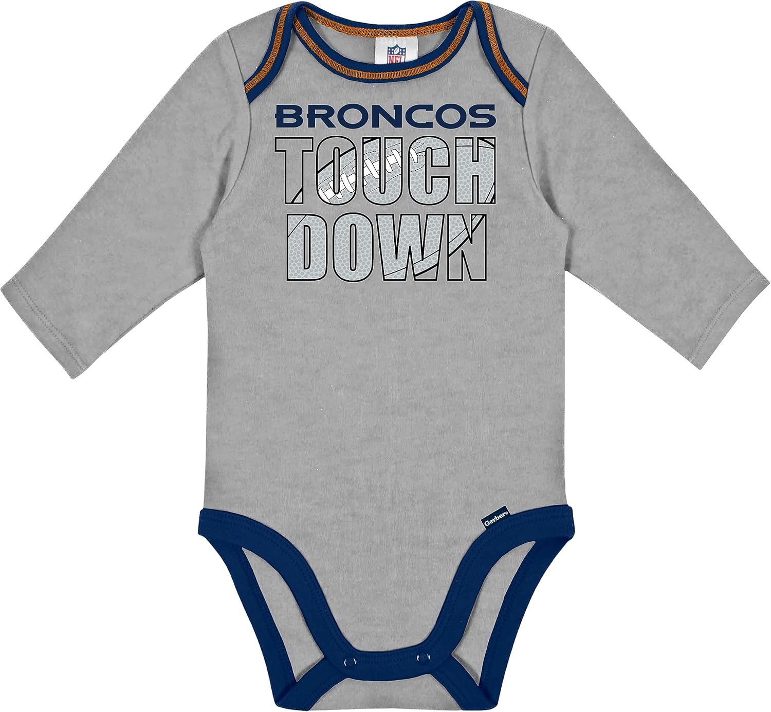 Gerber NFL unisex-baby Nfl Team 2 Pack Long Sleeve Onesie Bodysuit - Image 2