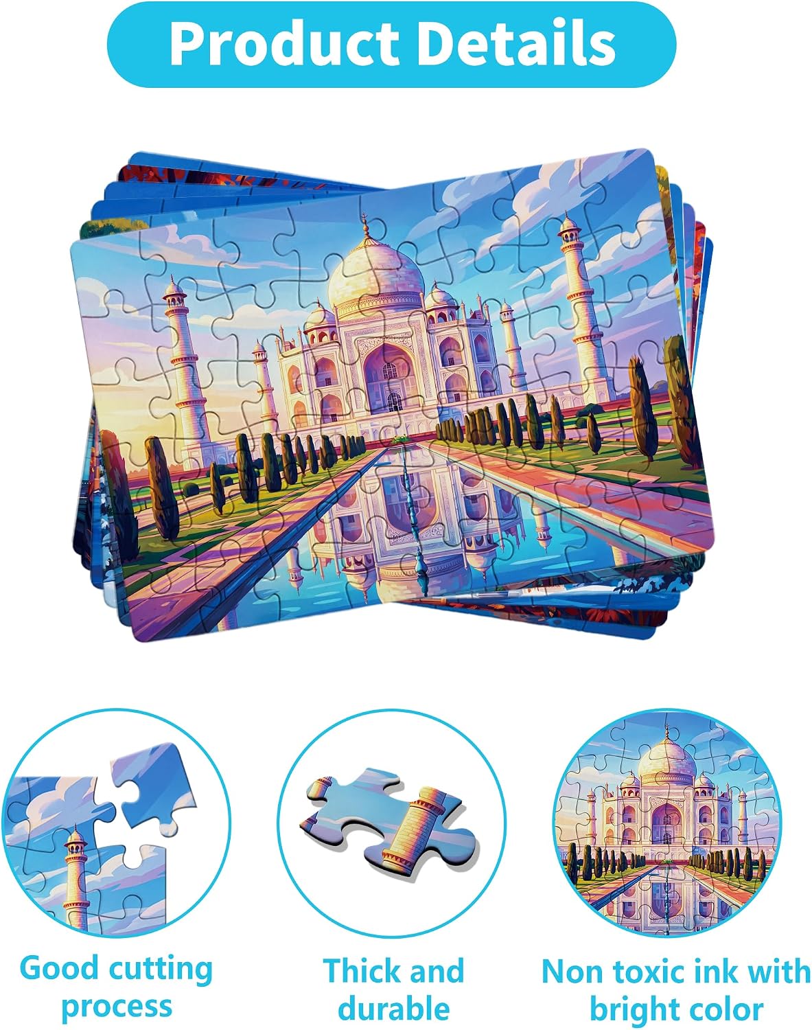 6 Pack 48 Large Piece Jigsaw Puzzles for Seniors, Adult Puzzles with Scenic Landscapes, Posters and Storage Bags image 3