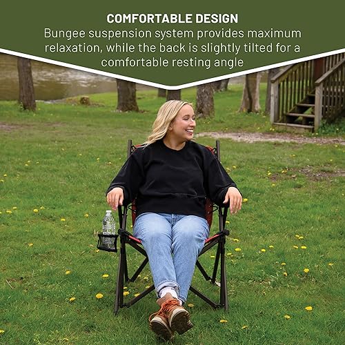 Miniatura 5 de TIMBER RIDGE Reposabrazos acolchados plegables y resistentes para uso en exteriores, para playa, pesca, césped, 22.24 x 18.31 x 35.43 pulgadas, rojo