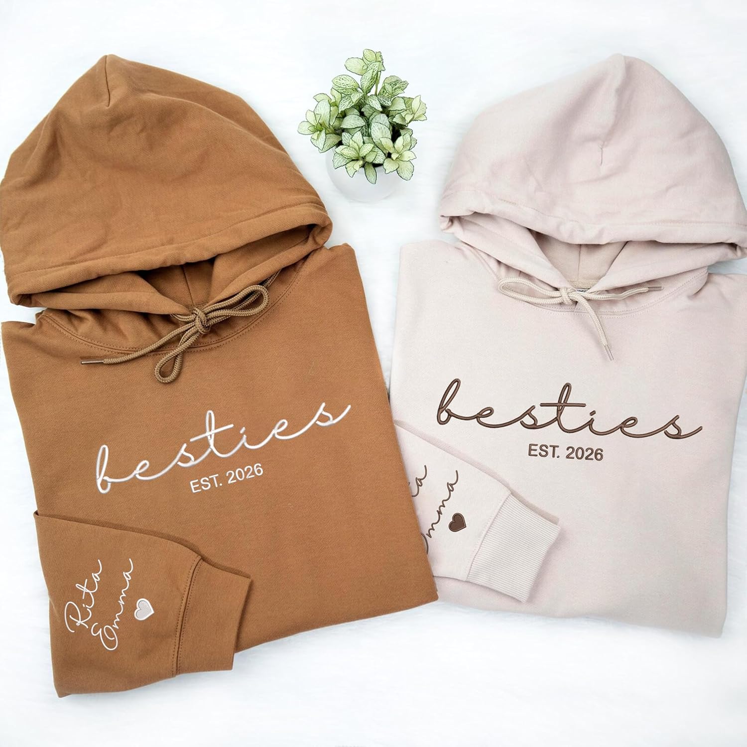 Chillever Personalized Bestie Sweatshirt, Embroidered Hoodie for Bestfriend, Gift for Sister, Birthday, Galentine’s Day - Image 5