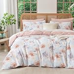 Dark Grey Queen Size Duvet Cover Striped Washed Microfiber Jacquard 3 Pieces Bedding Grey White Vertical Ticking Stripes Pattern Comforter Cover with Zipper Closure Breathable Durable Soft Comfy