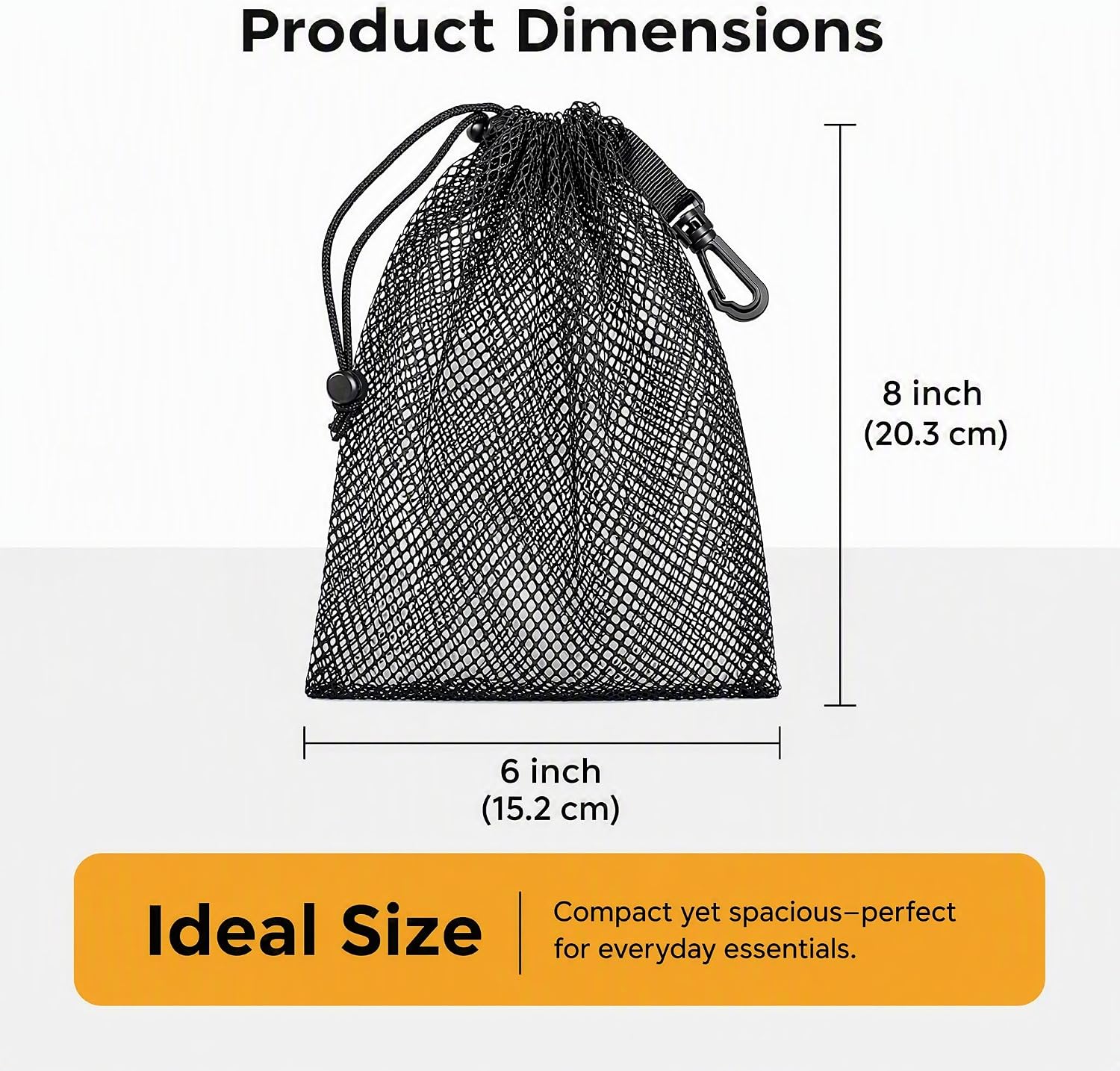4PCS Mesh Drawstring Bag With Clip Toggle Closure Small Storage Bag