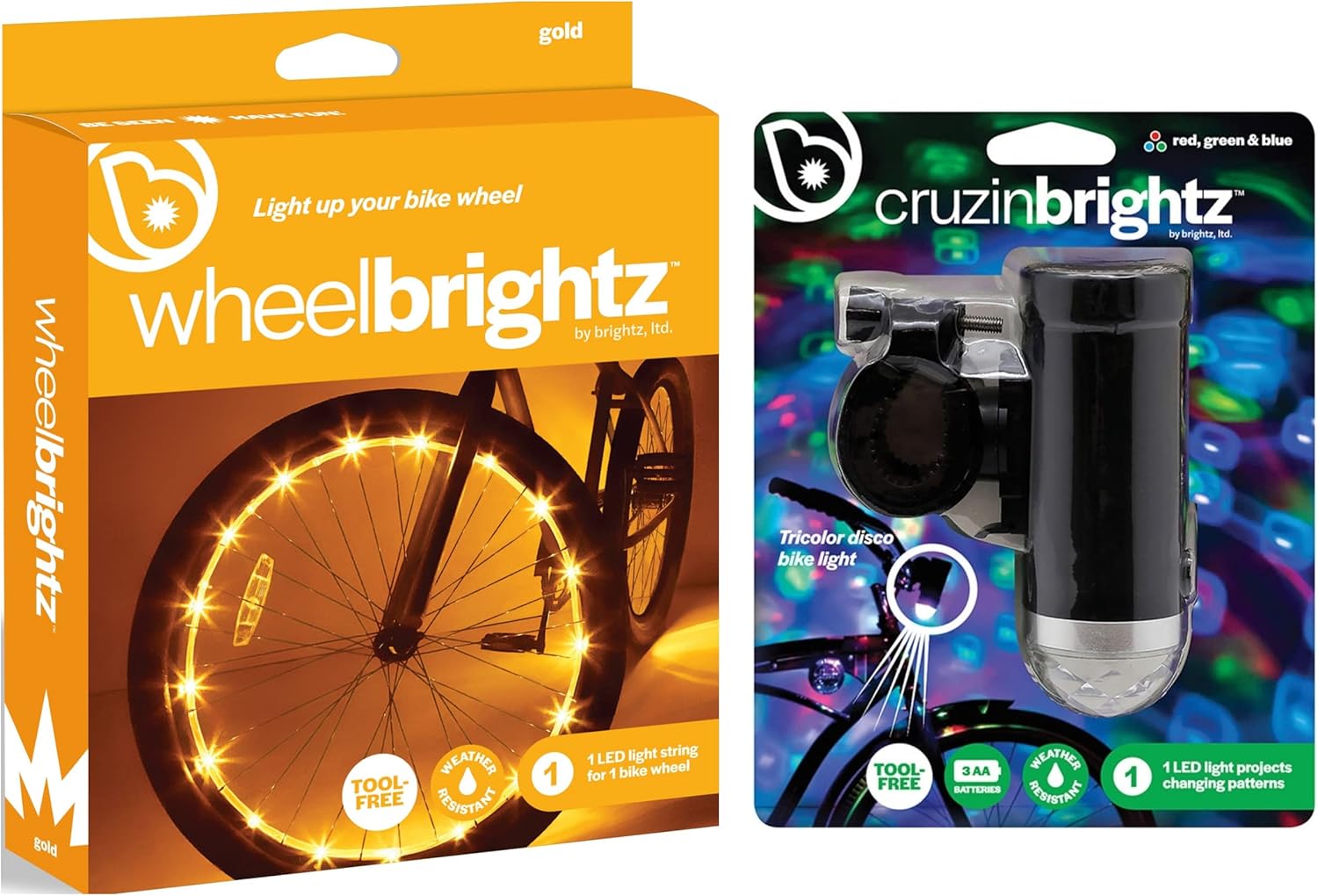 Brightz LED Bike Wheel Light & Disco Party LED Bike Light Combo Pack of
