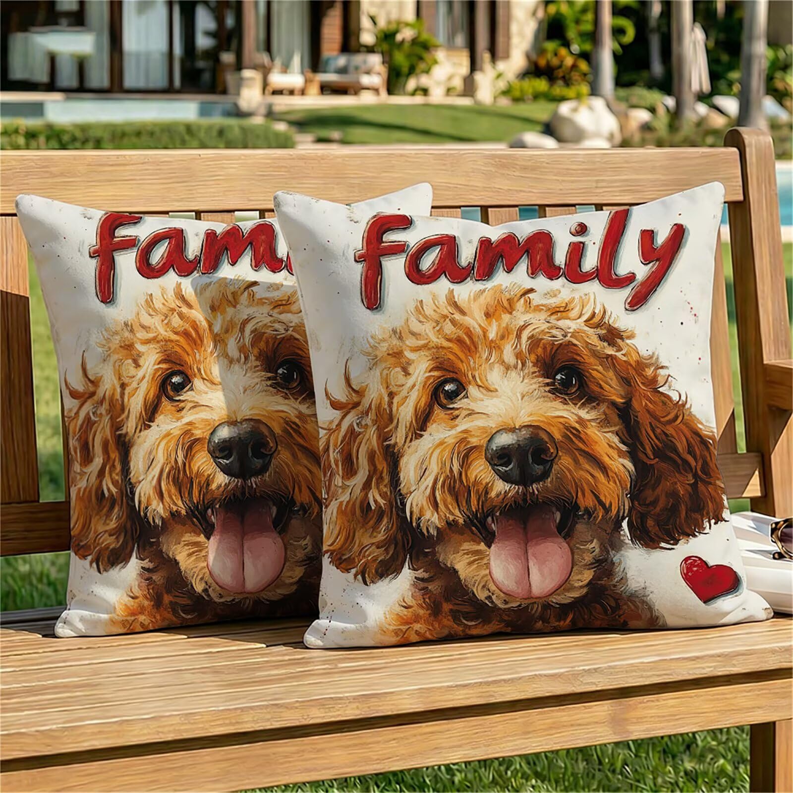 Coussin extérieur imperméable 45x45 lot de 2 housses en lin beige