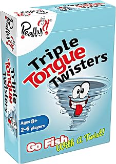 Really?! Triple Tongue Twisters - Go Fish with A Twist, Hilarious Family Party Speech & Memory Card Game, Ages 8+