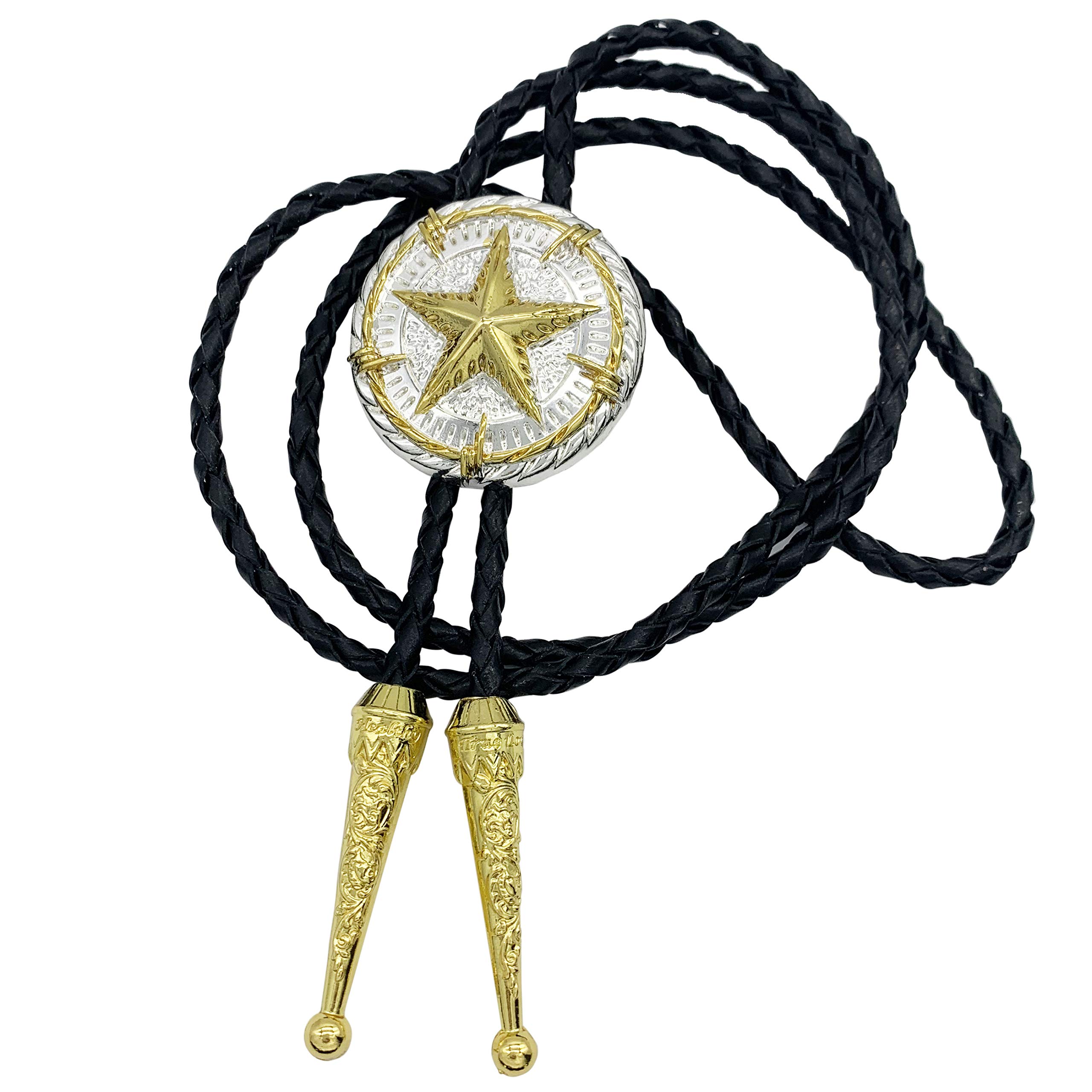 SELOVO Native American Western Star Men's Bolo Tie Gold Silver Color