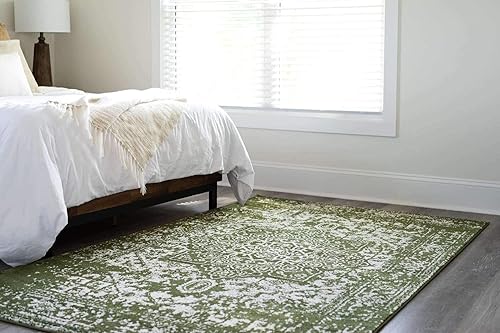 Miniatura 3 de Unique Loom Richmond Collection - Alfombra de área con medallón (5 pies 1 pulgada x 8 pies, rectangular, verdemarfil)