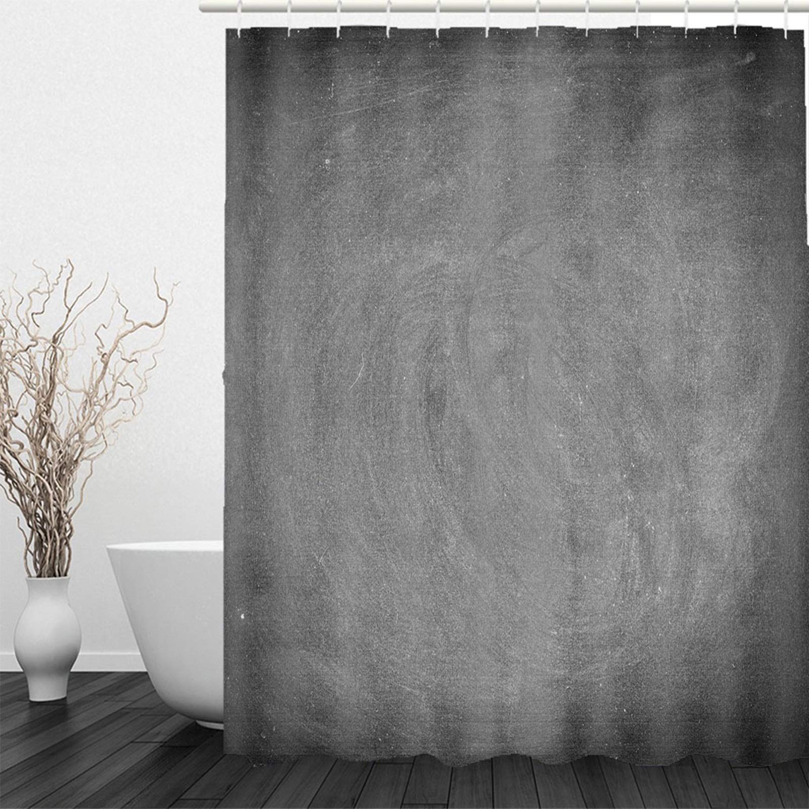 Cortinas de ducha modernas grises, cortinas de ducha únicas para baño, 60 x 72 pulgadas, cuadradas negras, de poliéster, decorativas para bañera