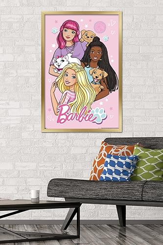 Miniatura 2 de Trends International Mattel Barbie - Póster de pared, 34 pulgadas de largo x 22.4 pulgadas, versión con marco dorado