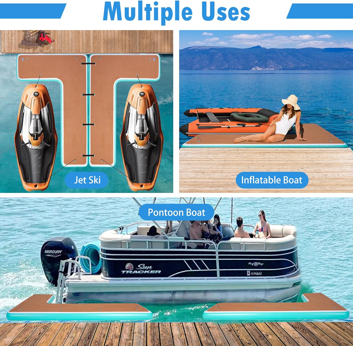 L-Shaped Inflatable Jet Ski Dock, Inflatable Boat Bumper Fender for Docking, Great for Jet Ski, Yachts, Fishing Pontoon Boat
