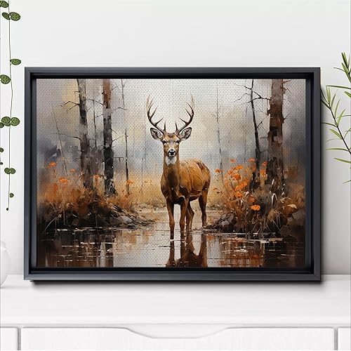 Miniatura 6 de Autumn Forest Hand print print Modern Landscape Wall Decor Mural Abstract Living Room Decor print Original Woodland Plant Canvas Artwork