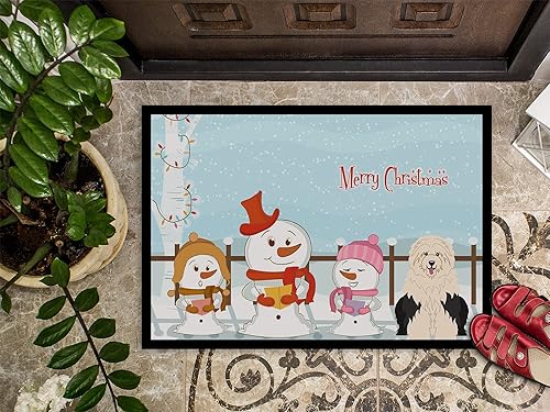 Miniatura 3 de Caroline's Treasures BB2427MAT - Felpudo con texto en inglés de Carolers Old English Sheepdog de 18 x 27 pulgadas, tapete para puerta delantera,
