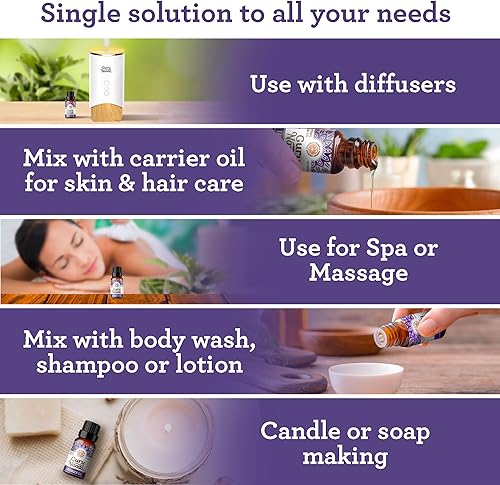 Vista 54 de GuruNanda Aceite esencial de eucalipto, 100% puro, natural y sin diluir para difusores, mejora tu espacio de respiración, perfecto para masajes