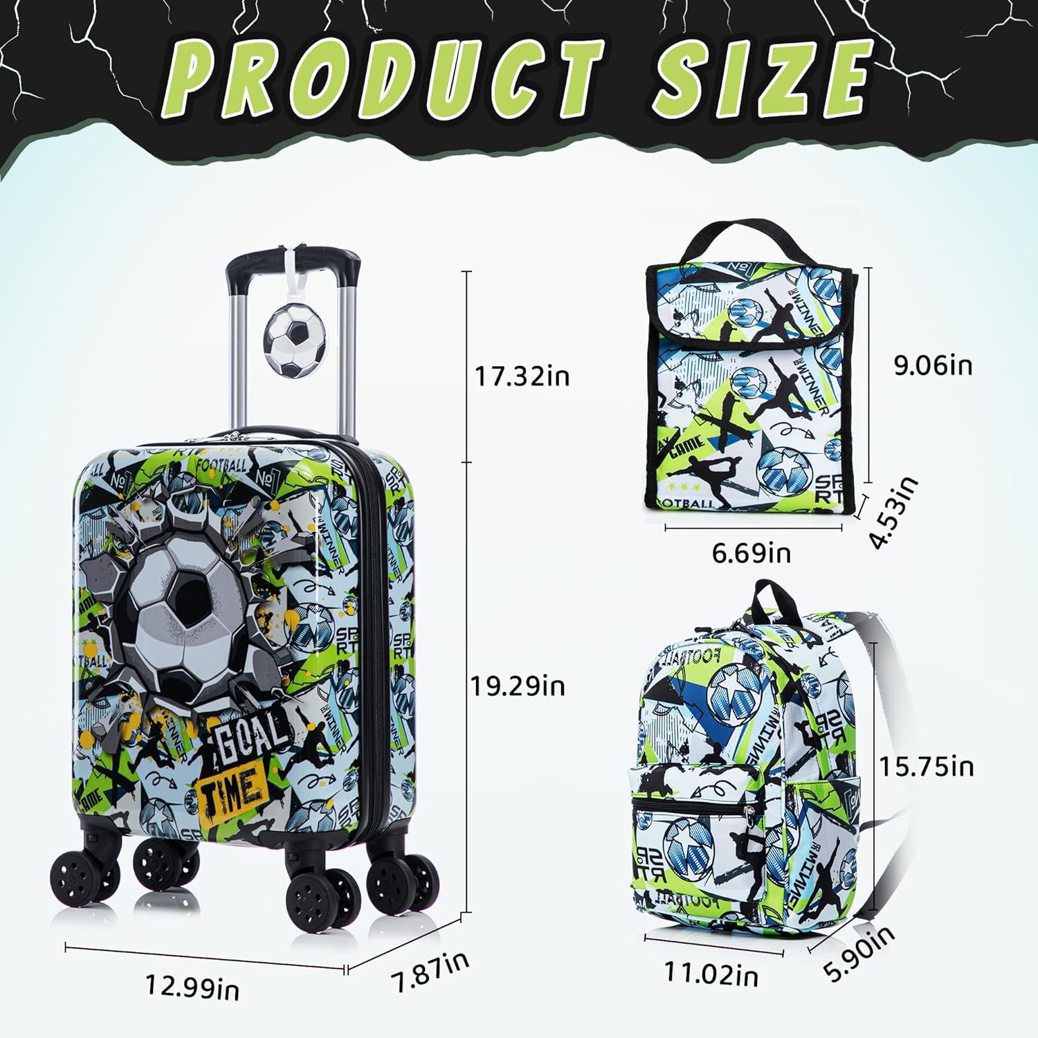 Rosamo Kid’s Luggage Set 6 Piece Suitcase Set 16″ Hardside