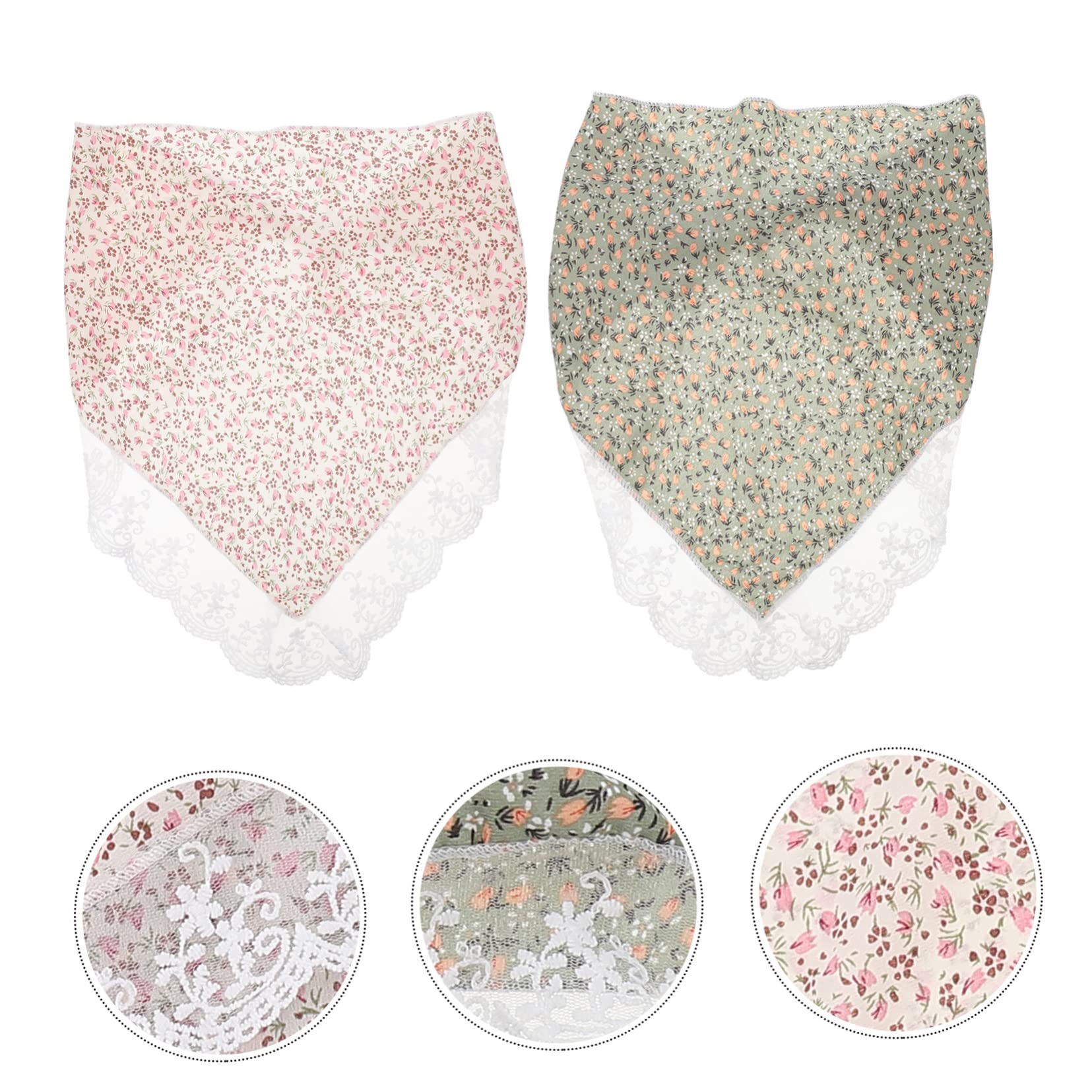 Healeved 10piezas Floral Lace Hair Scarves Triangle Headband Bandanas Estampado Floral Accesorios Para Mujeres Aleatorios Para Fiestas y Uso Diario
