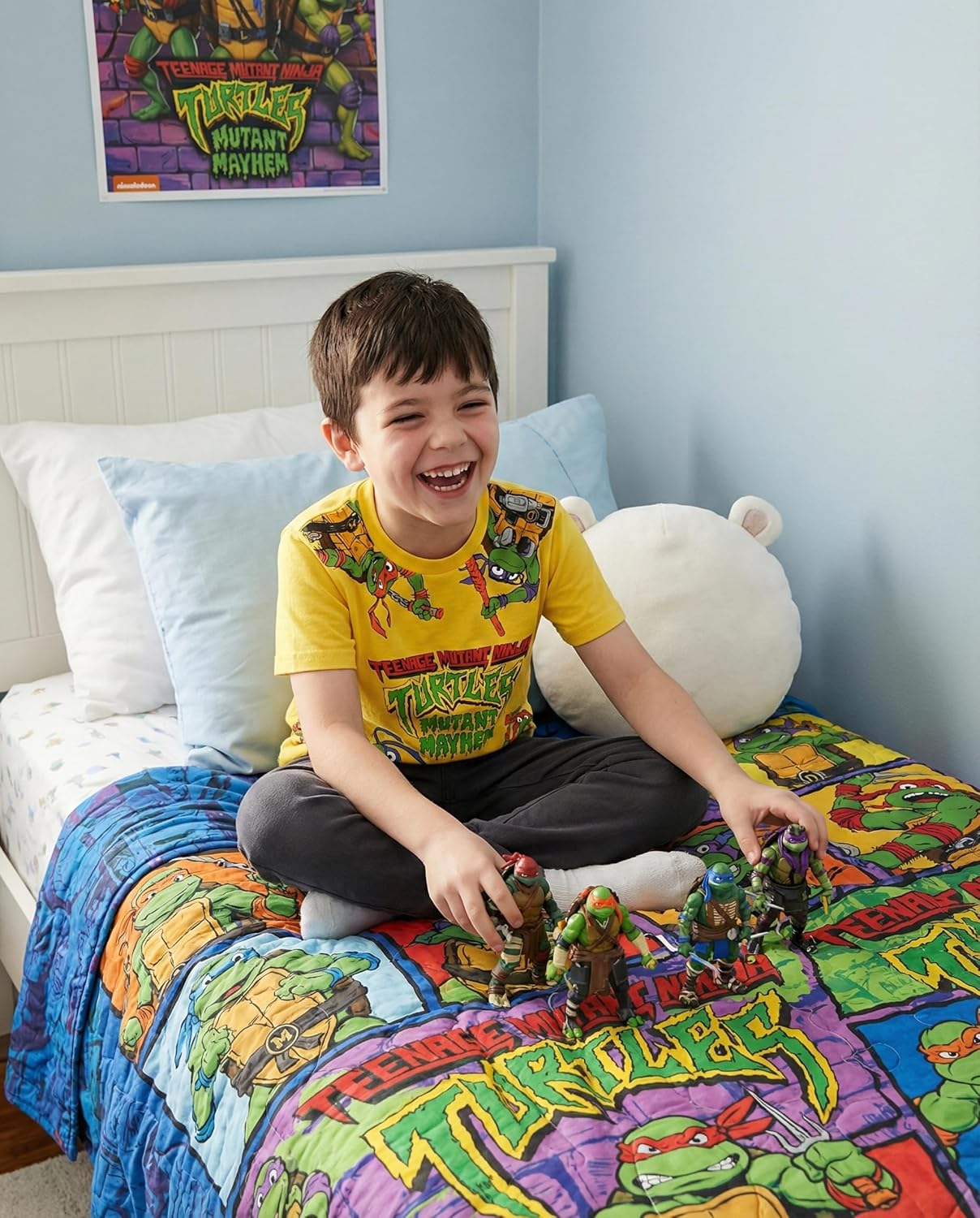 Ninja Turtles T-Shirt (Sets) Michelangelo Leonardo Raphael Donatello TMNT Outfit Costume Tee Toddler Birthday to Kids Clothes