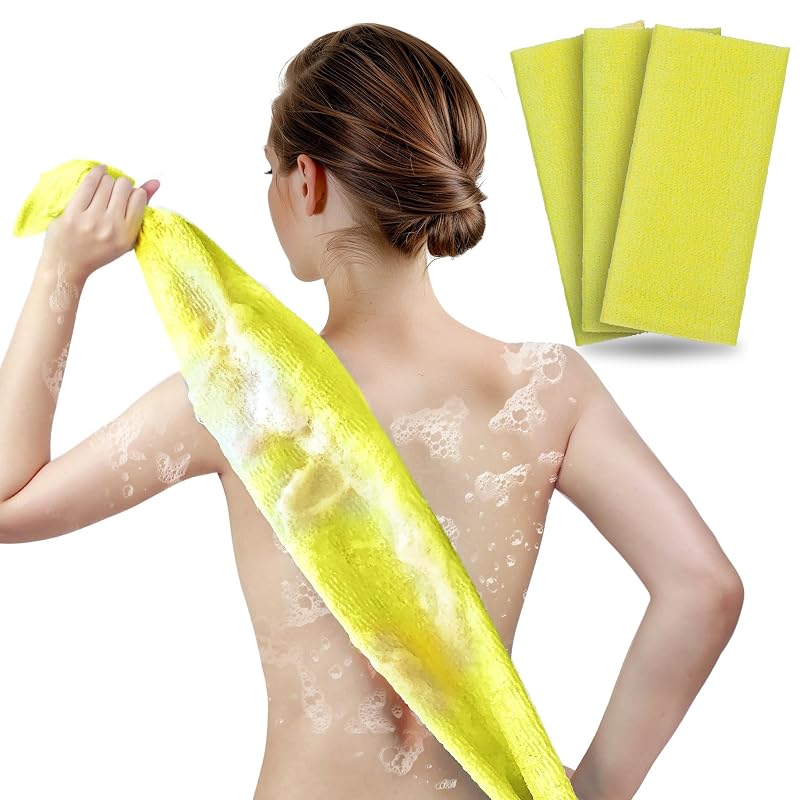 Bucha esfoliante japonesa ARCH&M amarela, pacote com 3