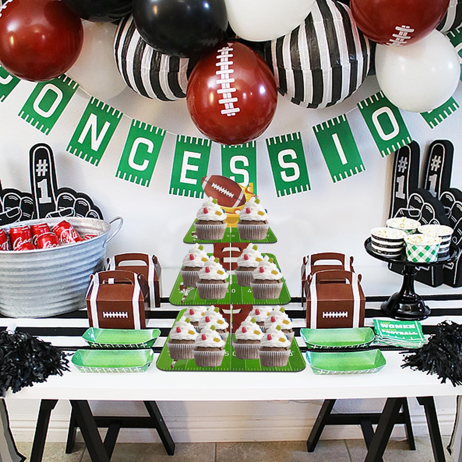 Football Cupcake Stand, Football Baby Shower Decorations