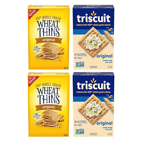 Wheat Thins Original and Triscuit Original Crackers paquete variado de 4 cajas