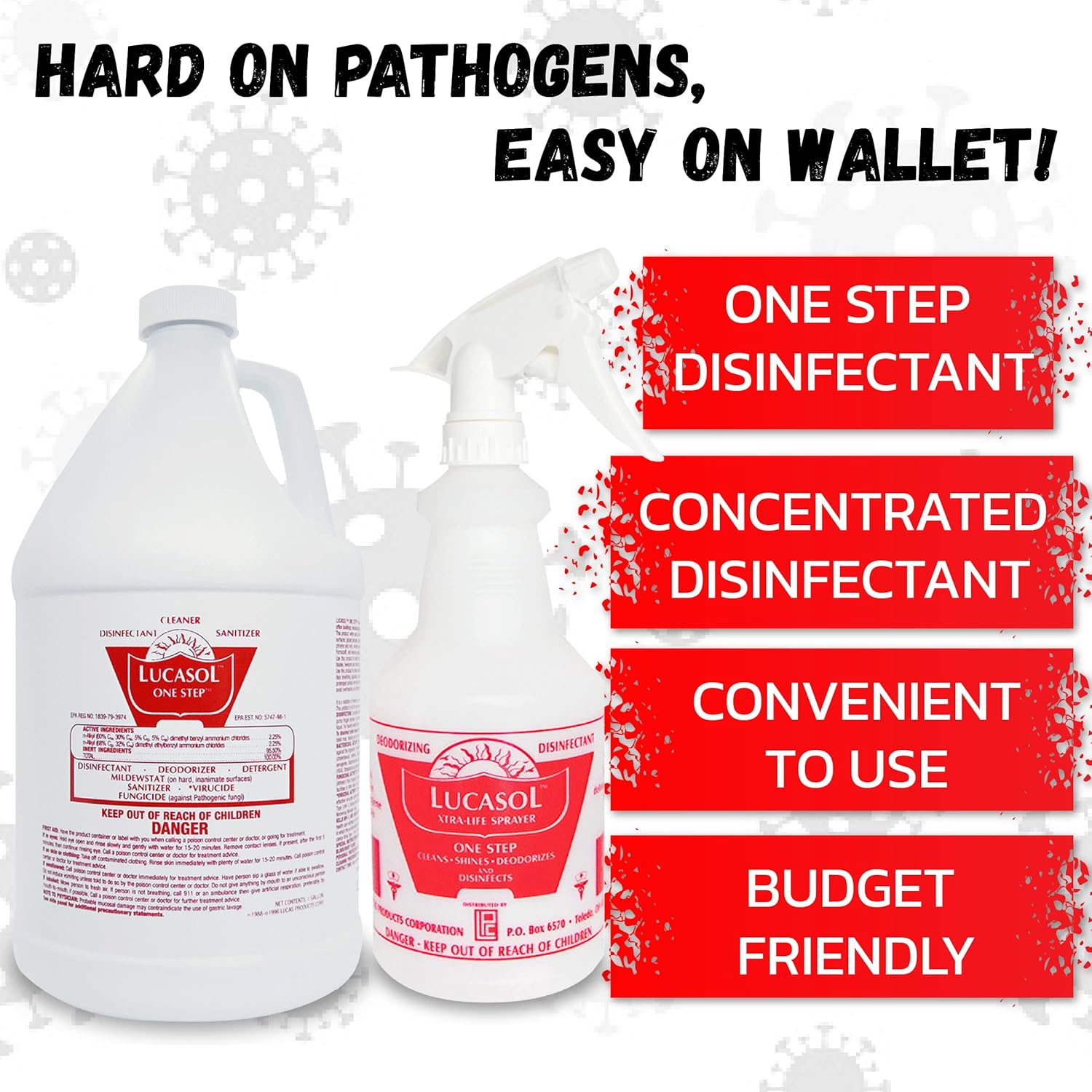 Buy Lucasol One Step Disinfectant, 1 Gallon Disinfectant & 24 Oz