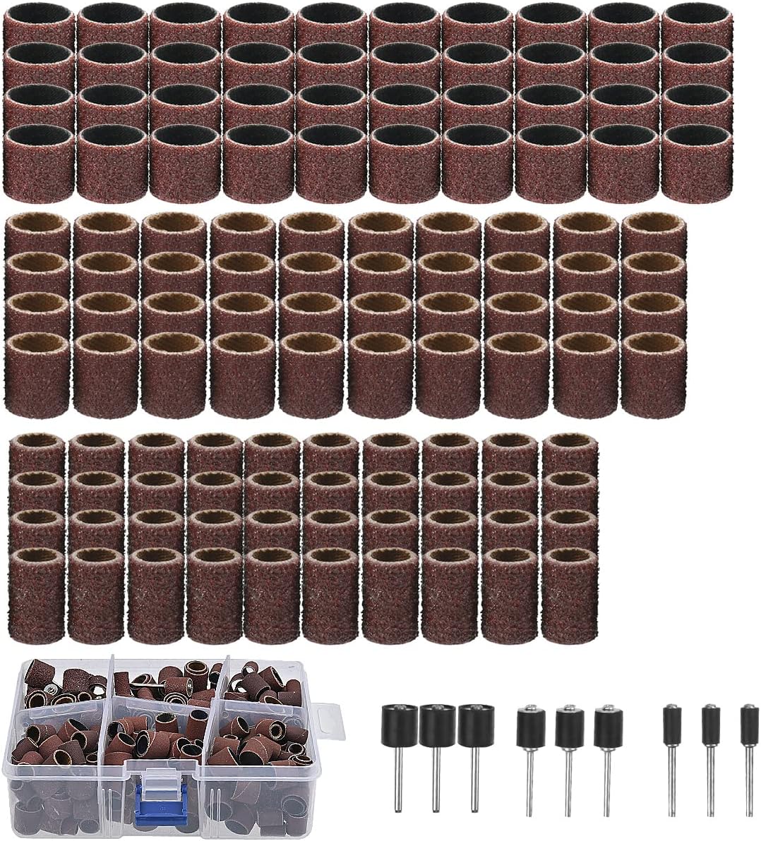 338 PCS Sanding Drum Kit, Drum Sander Set, Drum Mandrels with Free Box