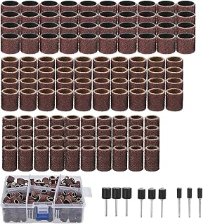 338 PCS Sanding Drum Kit, Drum Sander Set, Drum Mandrels with Free Box, Dremel Sanding Accessories,Nail Sanding Band Sleeves, Drum Sanding, Sander Sleeves, Sanding Drums for Rotary Tool-1/2 3/8 1/4