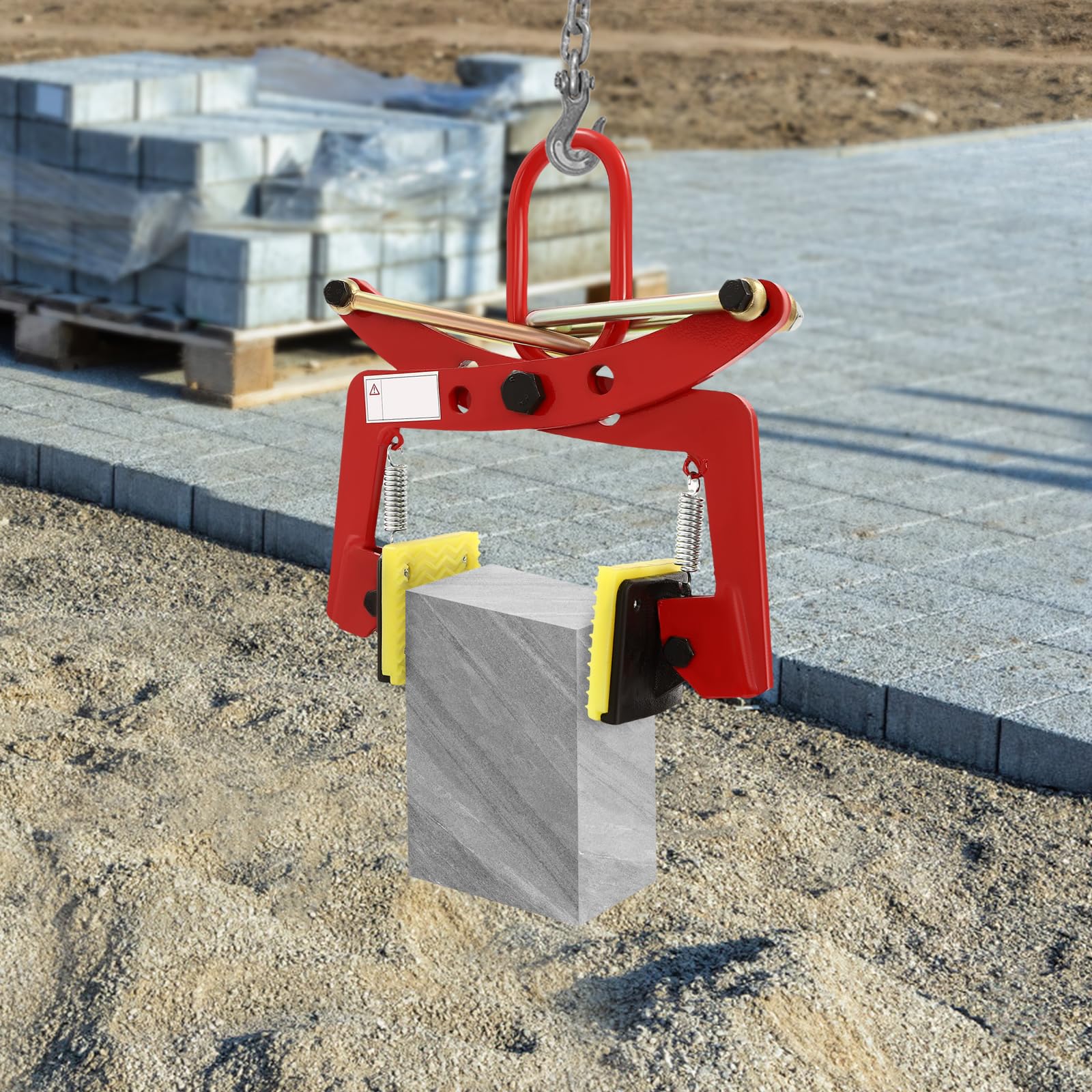 Professionelle Steinklemme für Schiefer & Granit | Bis 330 kg (727,5 lbs) Tragkraft | Einstellbare Backen (10-24 cm) | Rutschfeste Gummi-Pads | Ideal für Bau & Steinverarbeitung