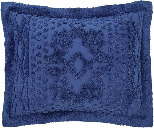 BrylaneHome Georgia - Funda de almohada de chenilla, estándar, color naranja coral