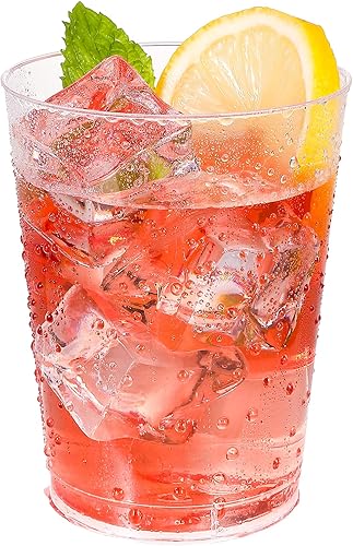 Vista 40 de JOLLY CHEF Vasos de plástico desechables transparentes de 9 onzas, paquete de 100 vasos de plástico transparente, vasos de fiesta resistentes, vasos