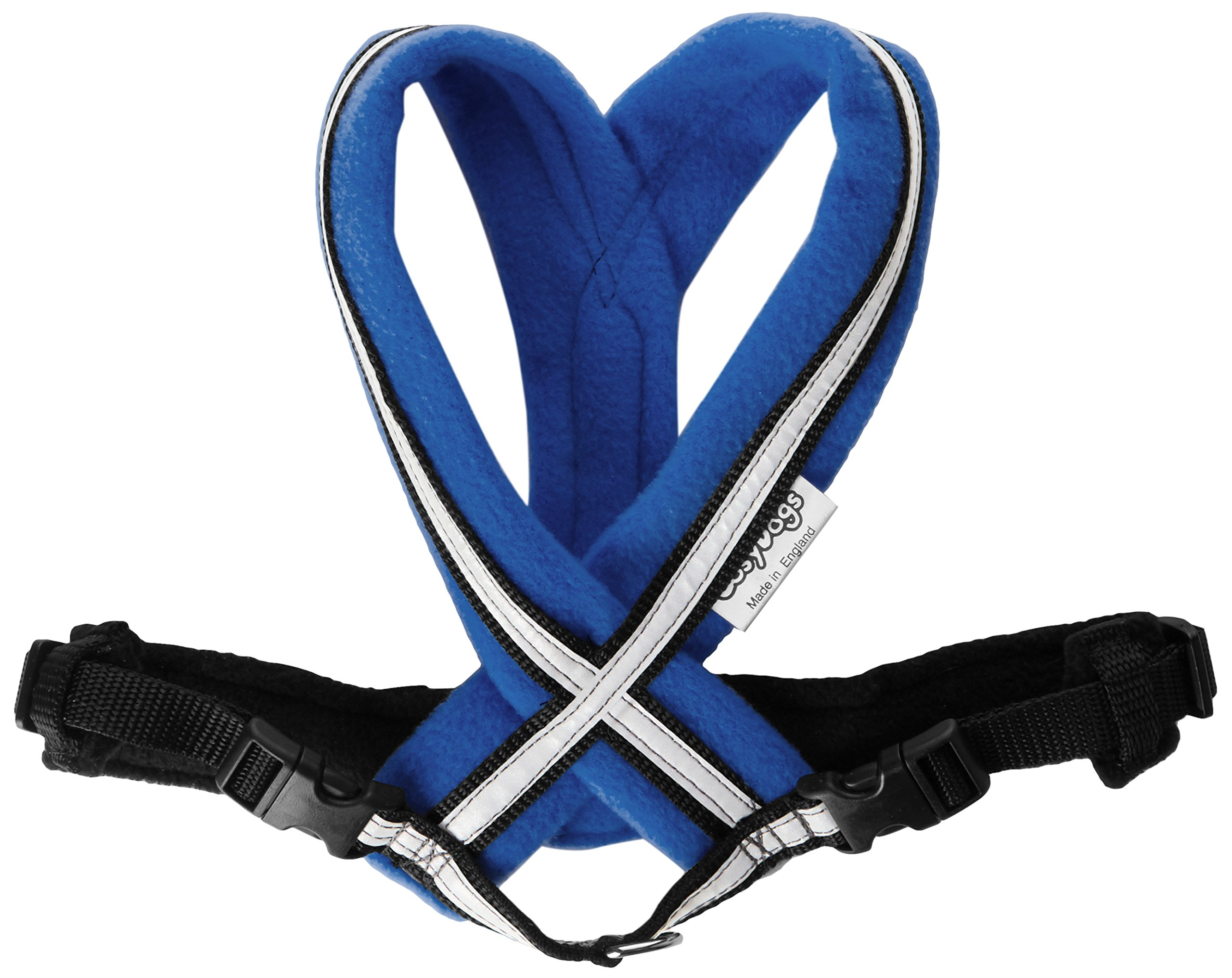 CosyDogs High Visibility Fleece Dog Harness in Royal Blue: Size 3
