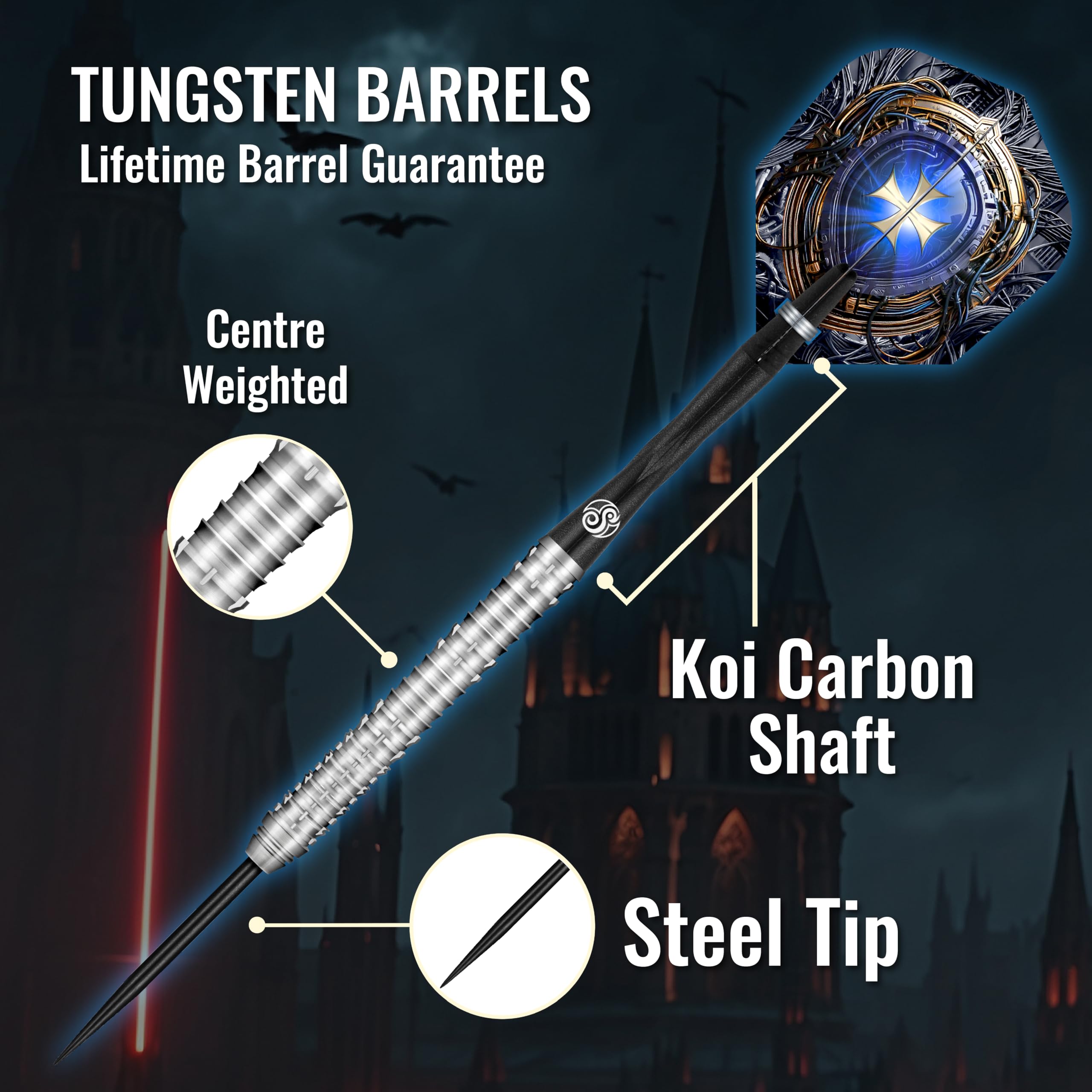 Amazon.com : Future Knights Ironsoul Steel Tip Dart Set-90