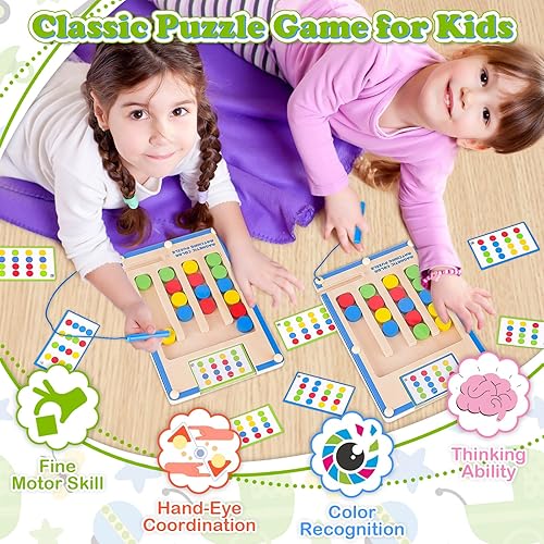 Miniatura 4 de Juguetes Montessori magnéticos de madera para niños y niñas de 3 a 7 años, rompecabezas tipo laberinto, juguete educativo y de aprendizaje