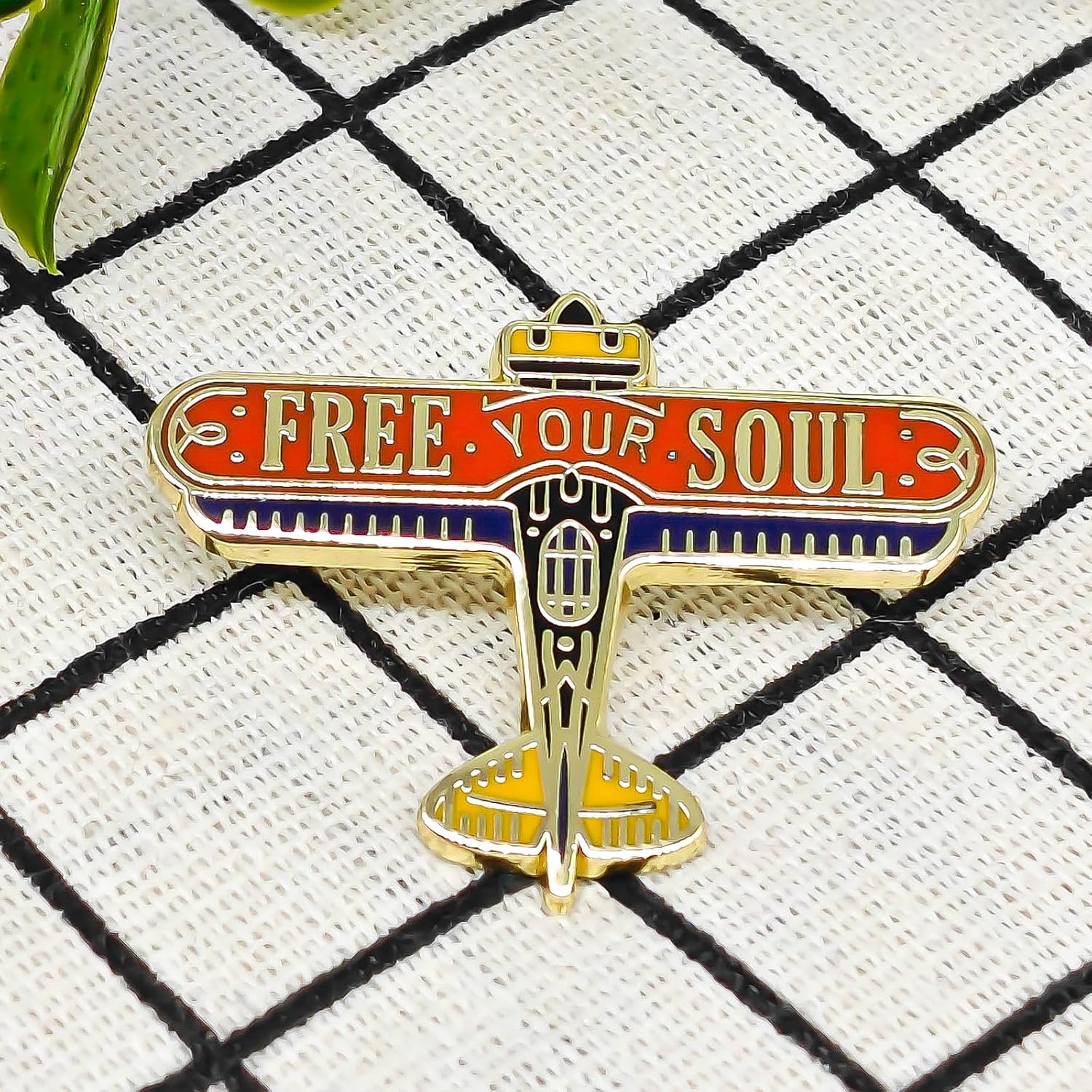Free Your Soul Airplane Enamel Pin - Fun Series image 2
