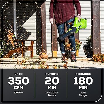 Greenworks 40V Cordless Yard Tool Combo Kit with 2.0Ah Battery & Charger 13 Auto Feed String Trimmer and 350 CFM Leaf Blower, Includes 3 Bonus Spools