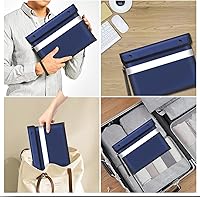 Vista 2 de Bolsa de documentos ignífuga con aislamiento térmico de 5200°F con cremallera, 13.9"x10.6" bolsa impermeable e ignífuga con tira reflectante, 8