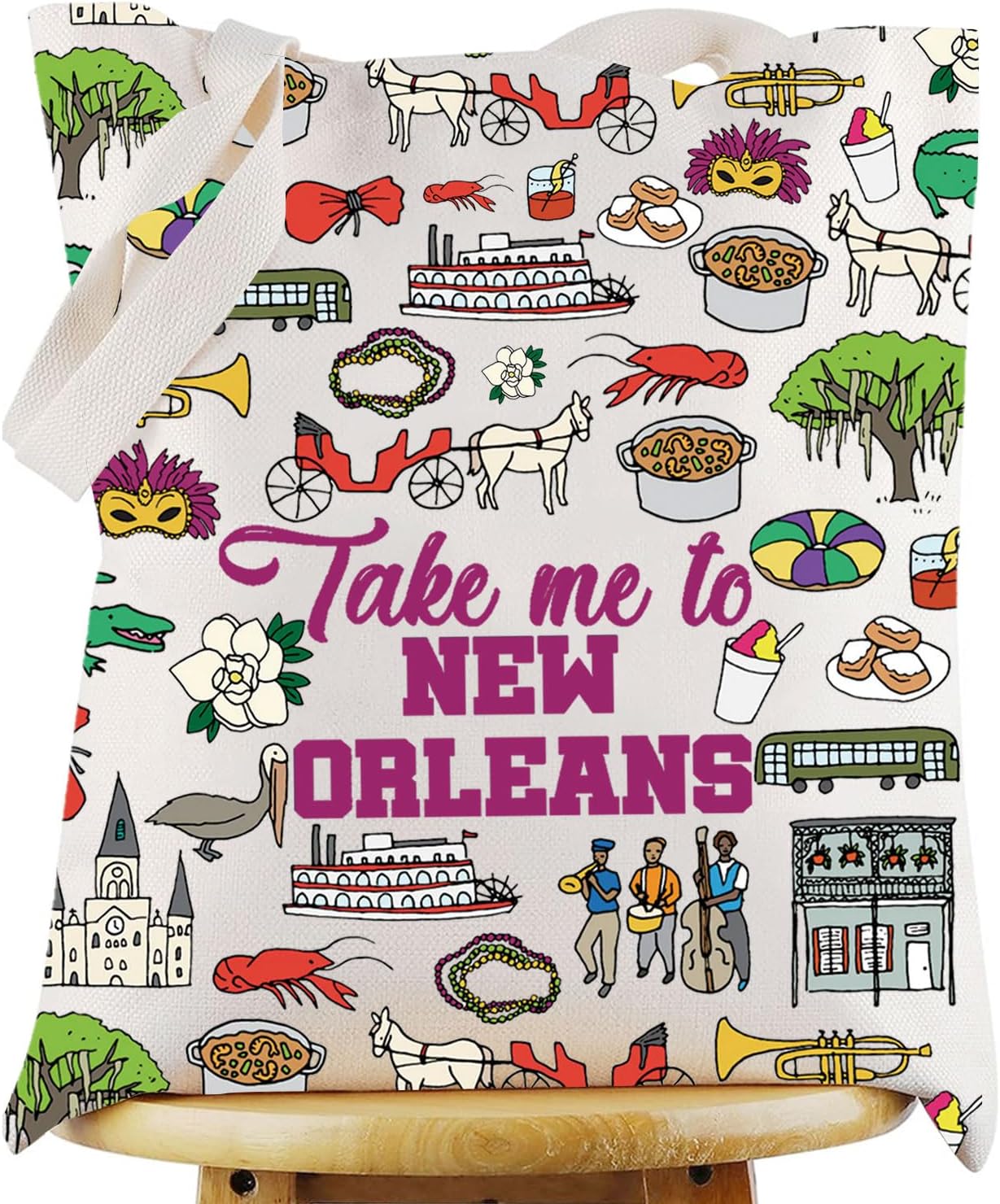 WZMPA New Orleans Travel Cosmetic Bag - Souvenir Gifts Zipper Pouch Bag New Orleans City Merchandise