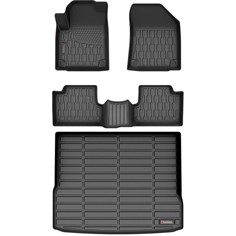 Kit de Tapetes Automotivos e Revestimento de Porta-Malas para Jeep Cherokee 2019–2023, TPE Preto, 4 Peças