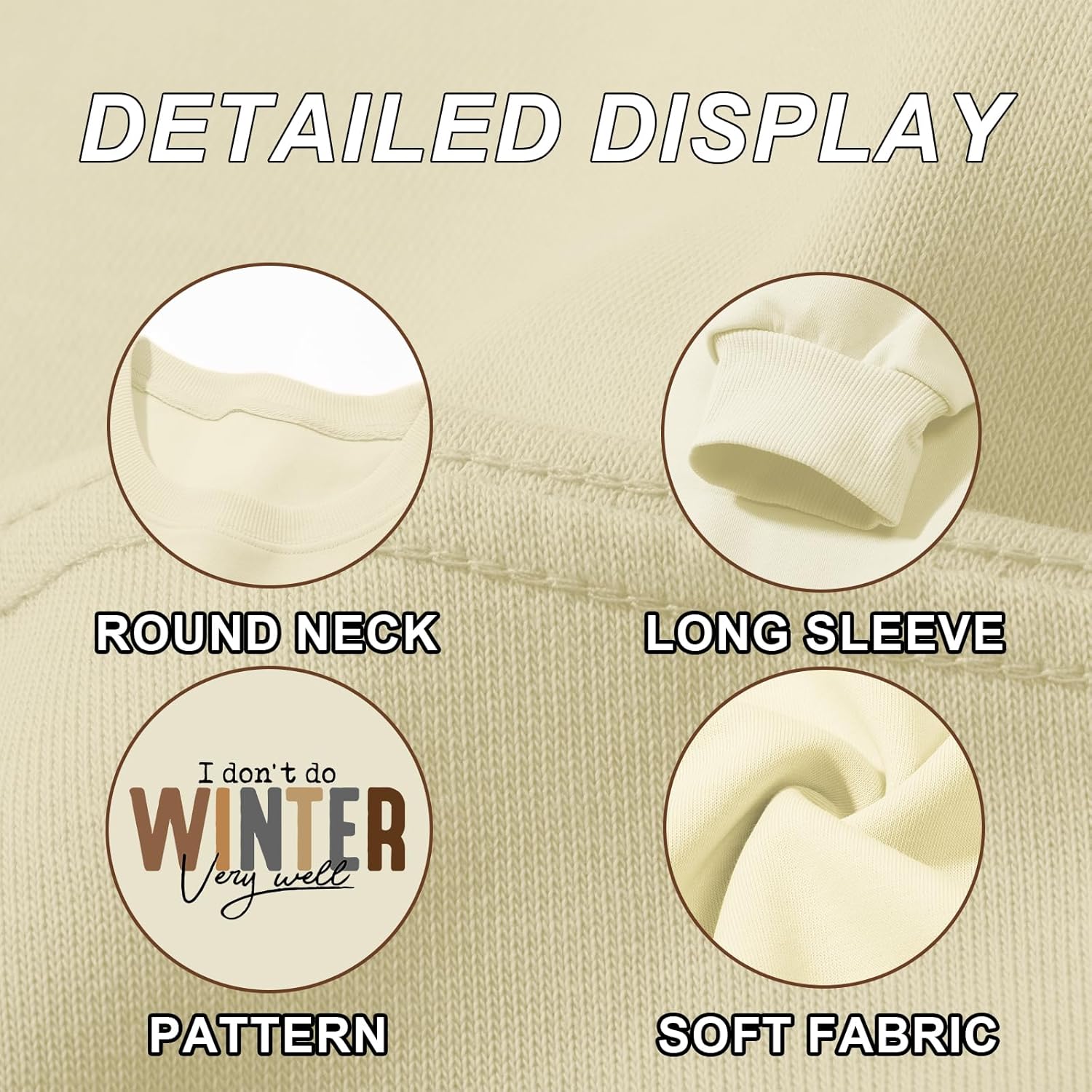 Funny Winter Sweatshirts for Women I Don'T Do Winter Very Well Graphic Sweatshirt Letter Print Crewneck Hoodies - Image 7