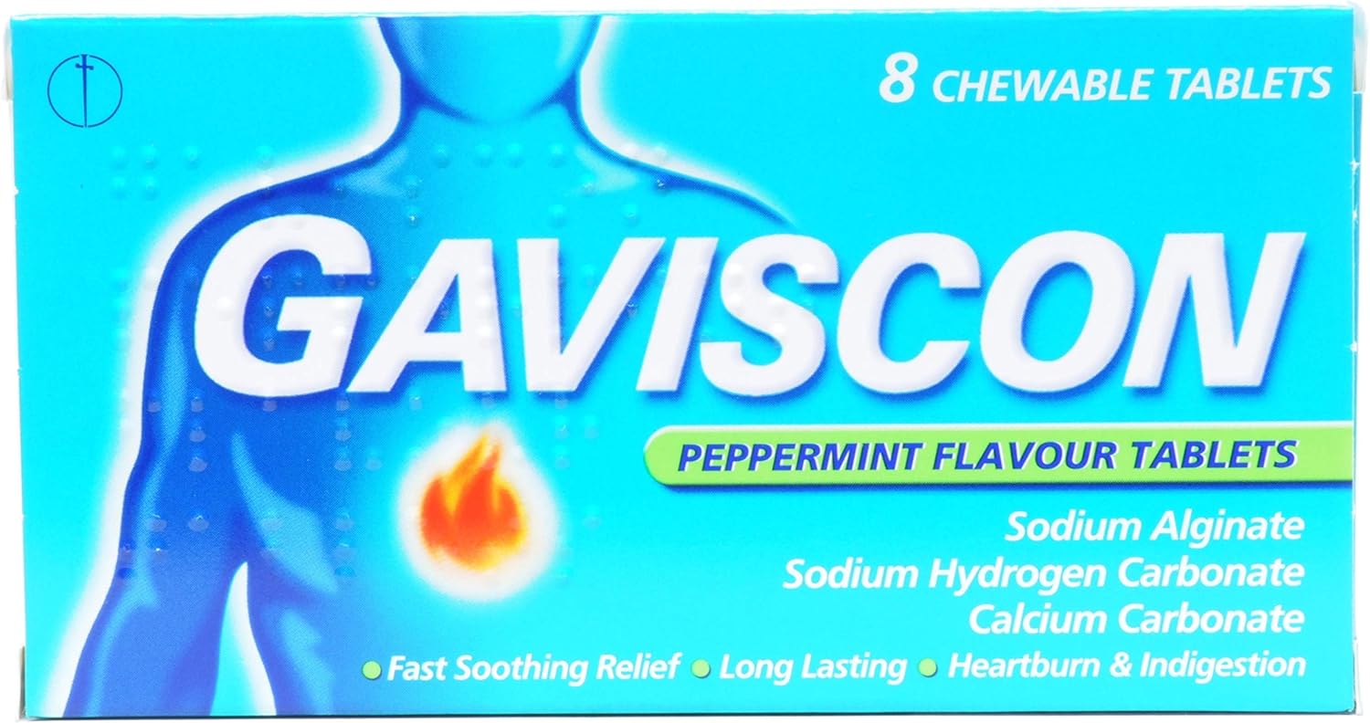Gaviscon Indigestion and Heartburn (Peppermint Tablets 2 x 8 Pack) Amazon.co.uk Health
