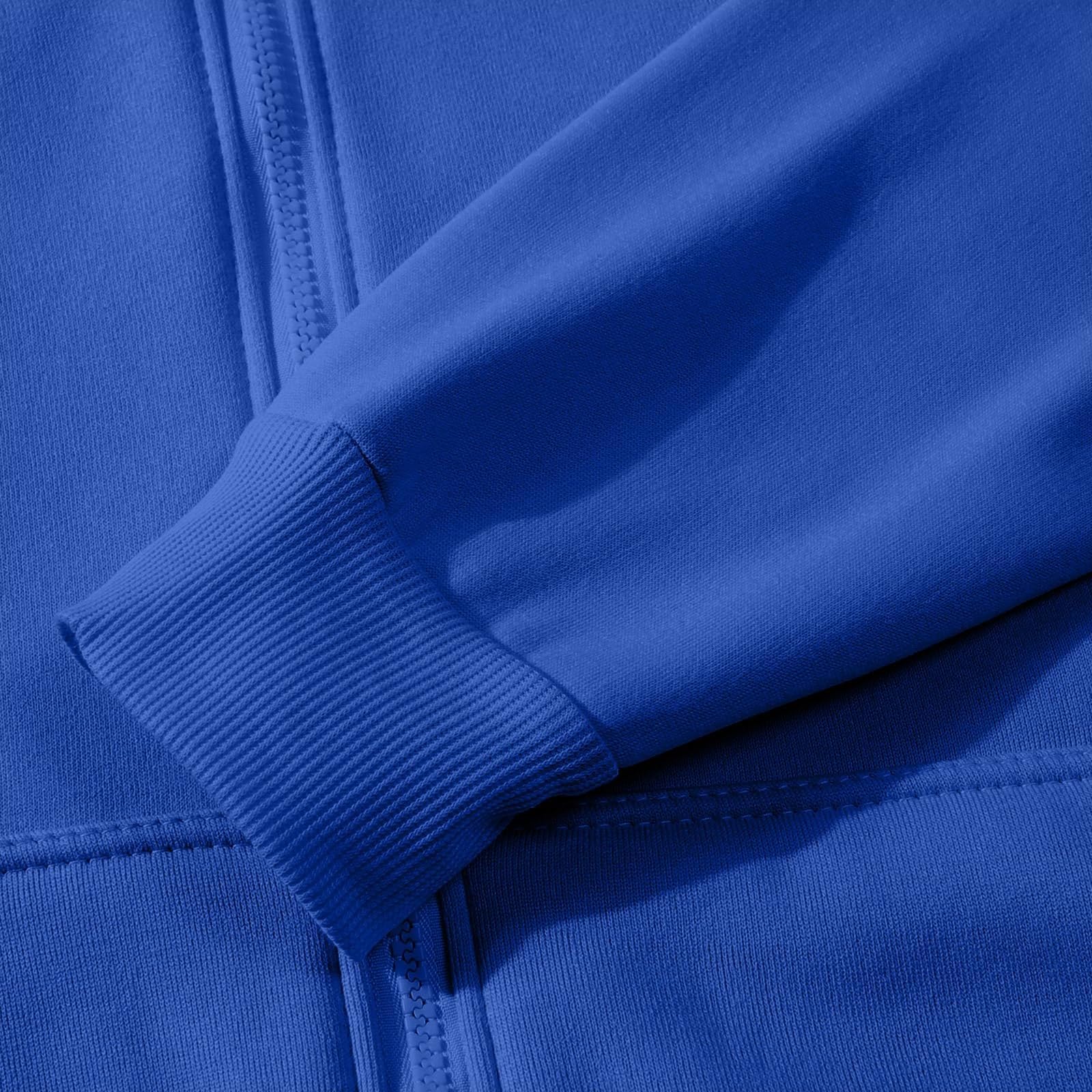 Ensemble de jogging pour femme avec capuche - Survêtement de sport en coton | Sweat à capuche décontracté avec fermeture éclair, veste à capuche, couleur unie, pantalon de survêtement, coupe classique