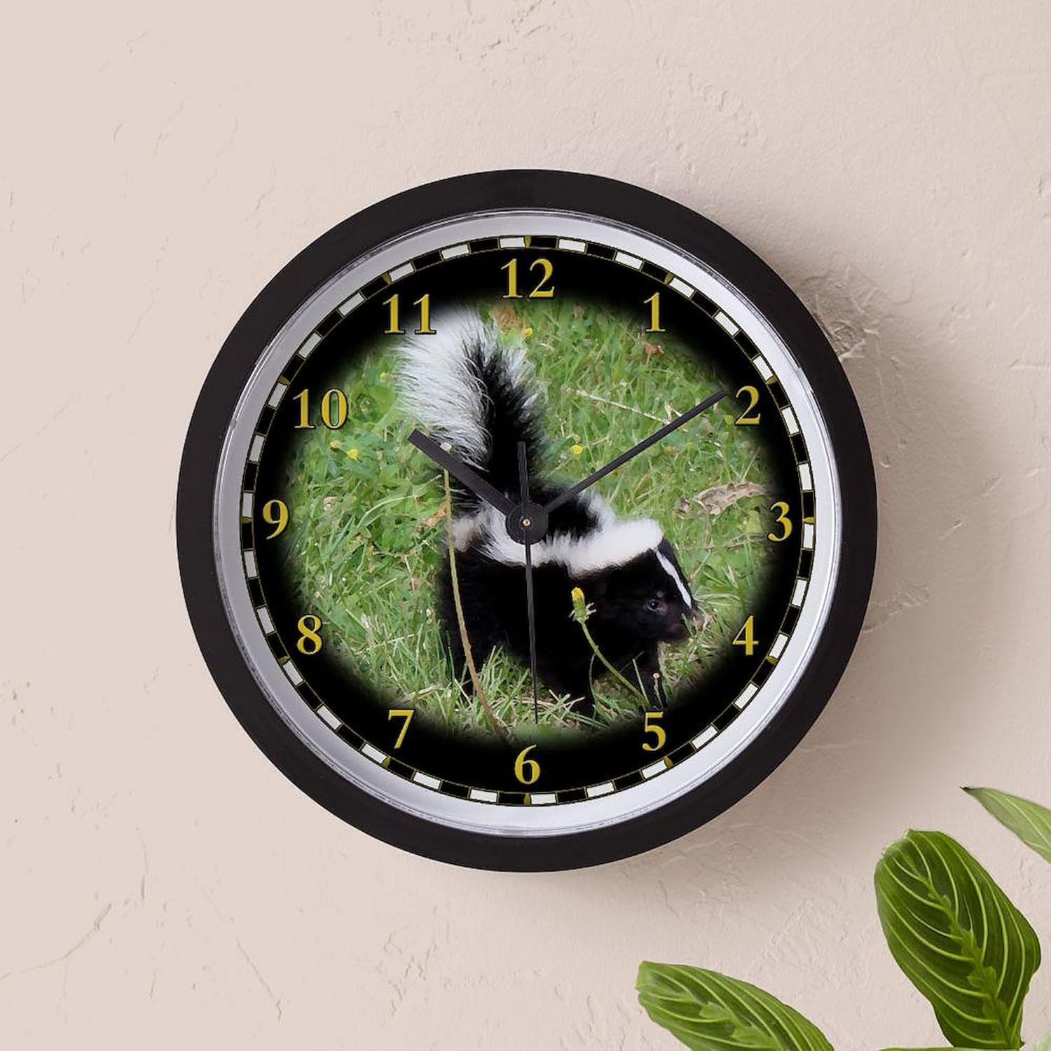 CafePress SkunkClock 10" Wall Clock for Livingroom, Kitchen, or Office