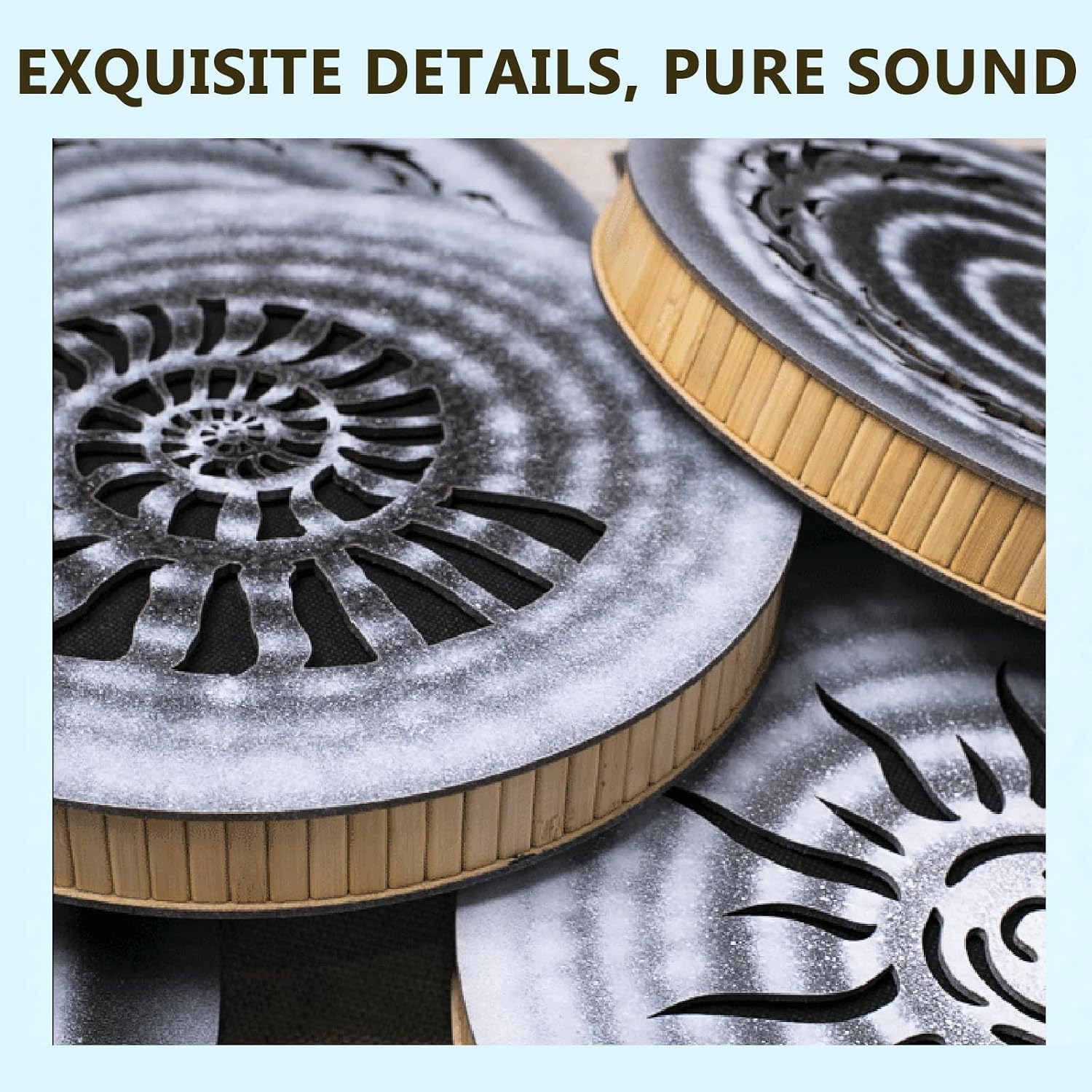 18cm/25cm Wooden Ocean Drum Rain Disk, Sound Healing Wave Drum, Gift for Yoga Meditation, for Spiritual Music, Reflection