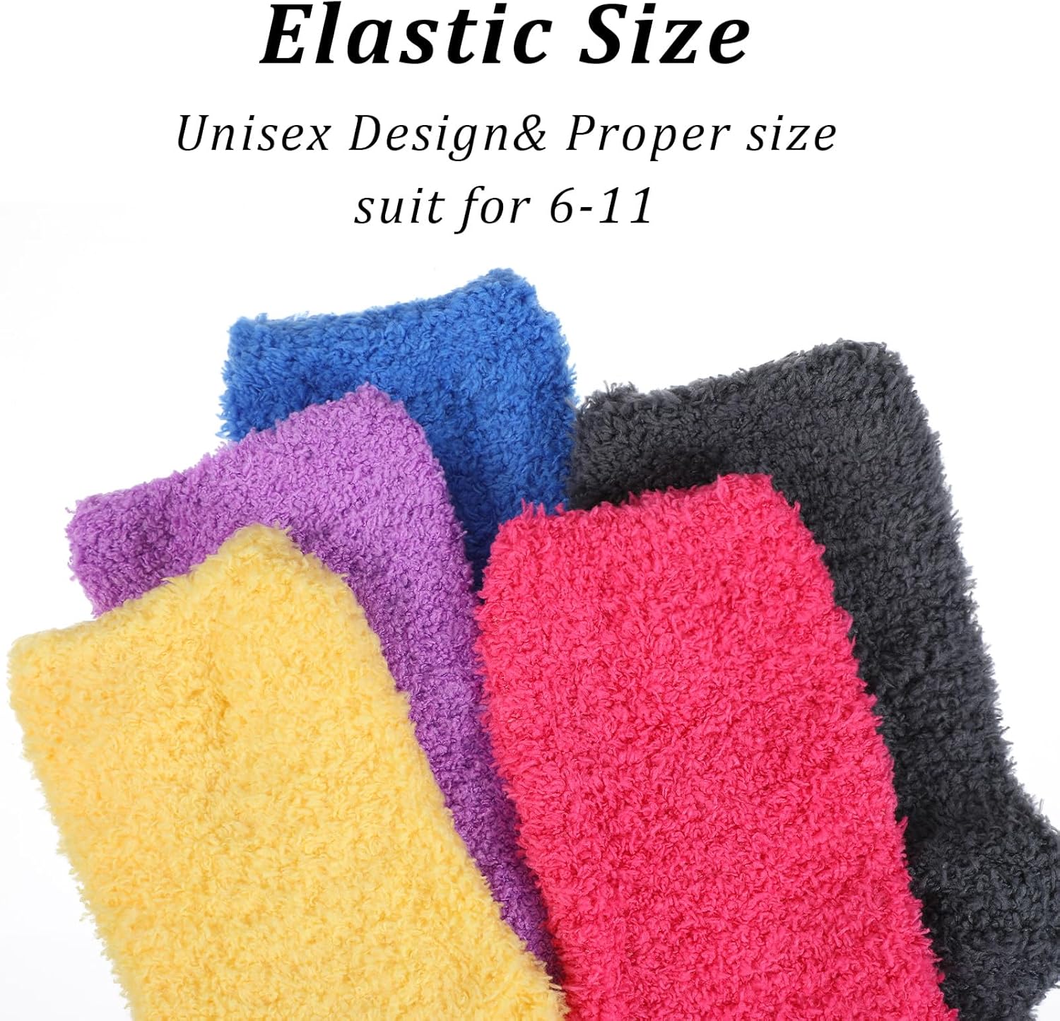 16 Pairs Fuzzy Socks for Women, Soft Microfiber Colorful Plush Warm Slipper Socks, Non Skid Cozy Crew Sock to Fits Shoe Size 4-10 - Image 3