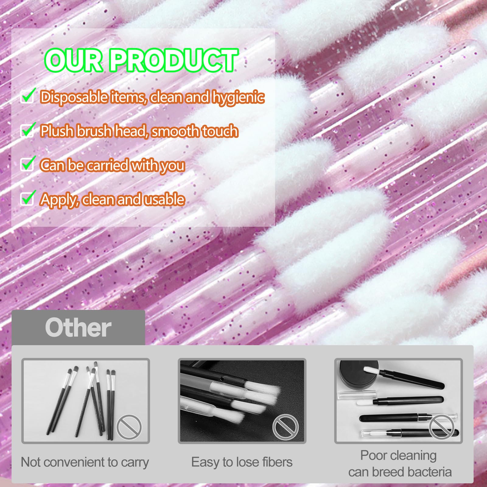 50 brochas desechables para labios (CSB-Violet-1)